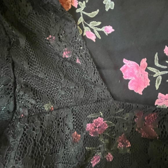 NWT Saltwater Luxe Black Floral Lace Corset Back Top Blouse Women’s Sz M‎ Goth - Picture 6 of 9